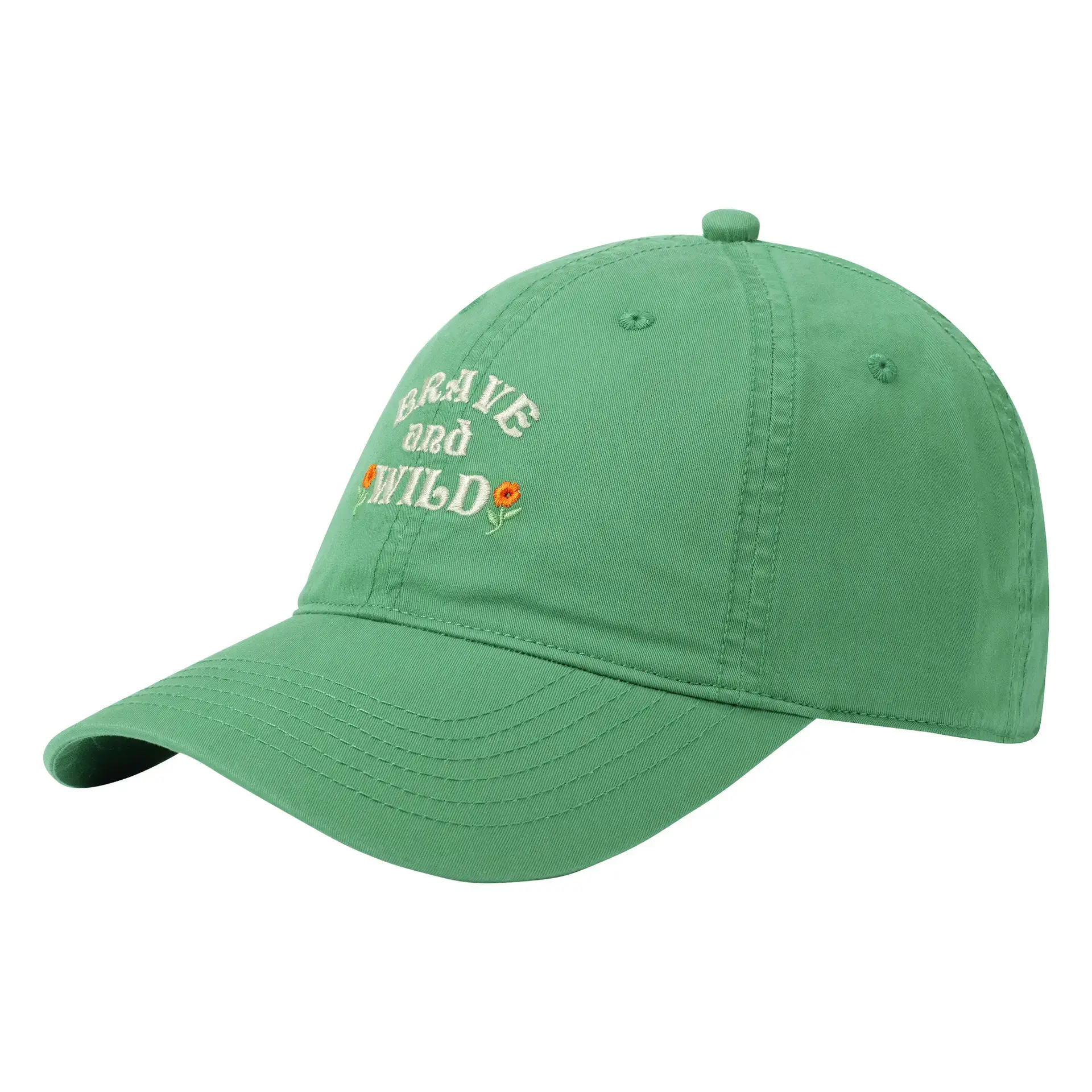 Green Embroidered Baseball Cap for Women Men Summer Sun Protection