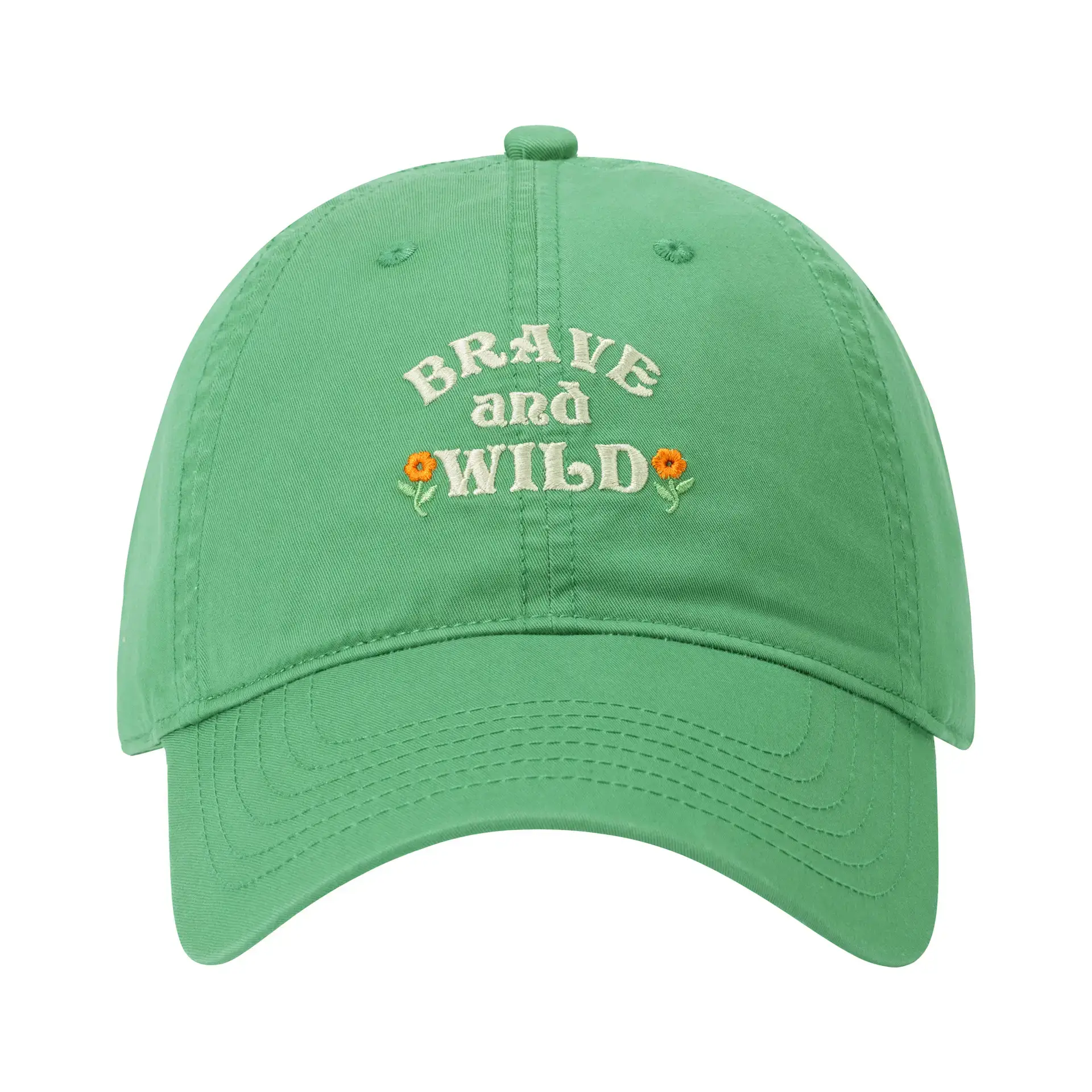 Green Embroidered Baseball Cap for Women Men Summer Sun Protection