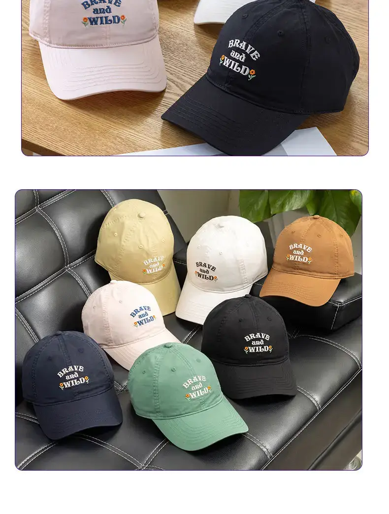 Green Embroidered Baseball Cap for Women Men Summer Sun Protection — feature 12