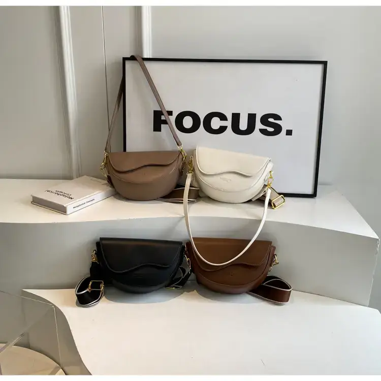 Black Leather Shoulder Crossbody Bag with Gold Hardware — feature 16