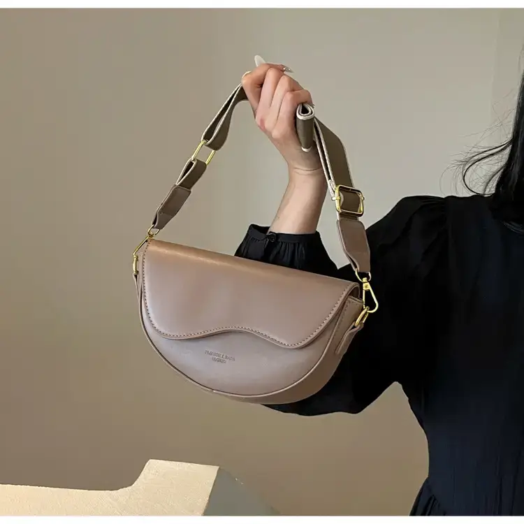 Black Leather Shoulder Crossbody Bag with Gold Hardware — feature 23
