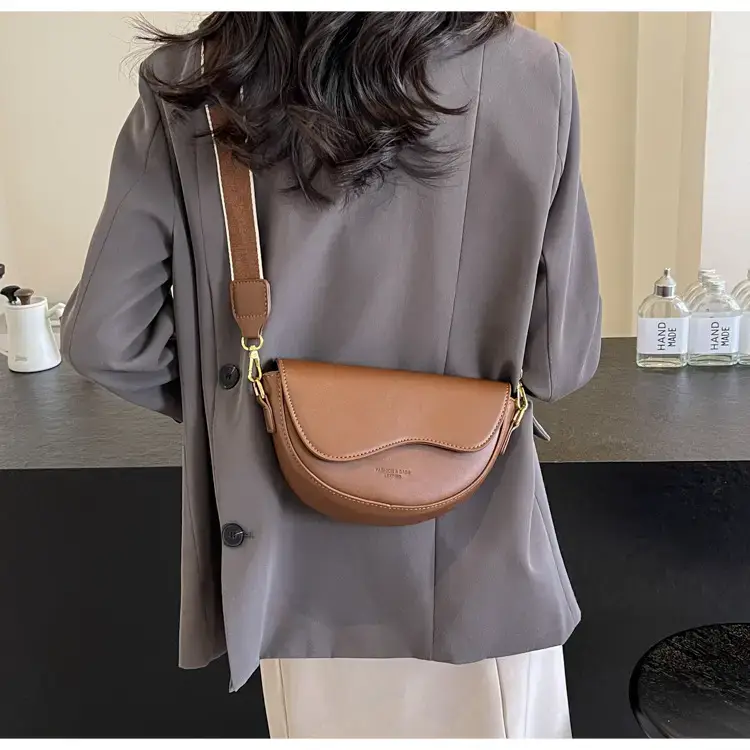 Black Leather Shoulder Crossbody Bag with Gold Hardware — feature 29