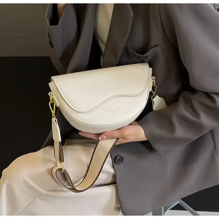Black Leather Shoulder Crossbody Bag with Gold Hardware — feature 33