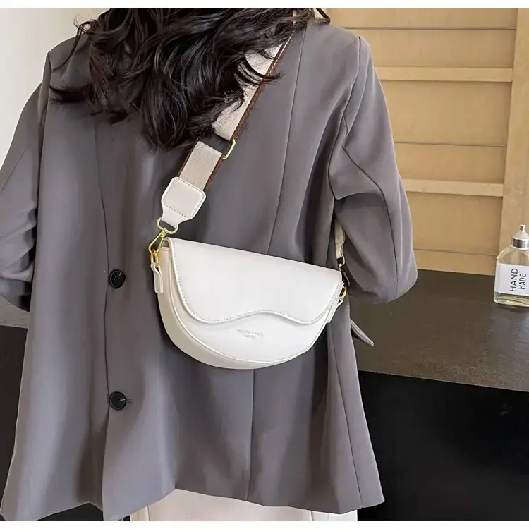 Black Leather Shoulder Crossbody Bag with Gold Hardware — feature 35