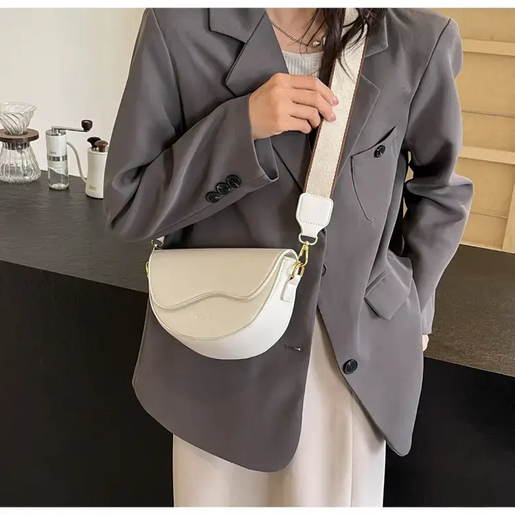 Black Leather Shoulder Crossbody Bag with Gold Hardware — feature 37