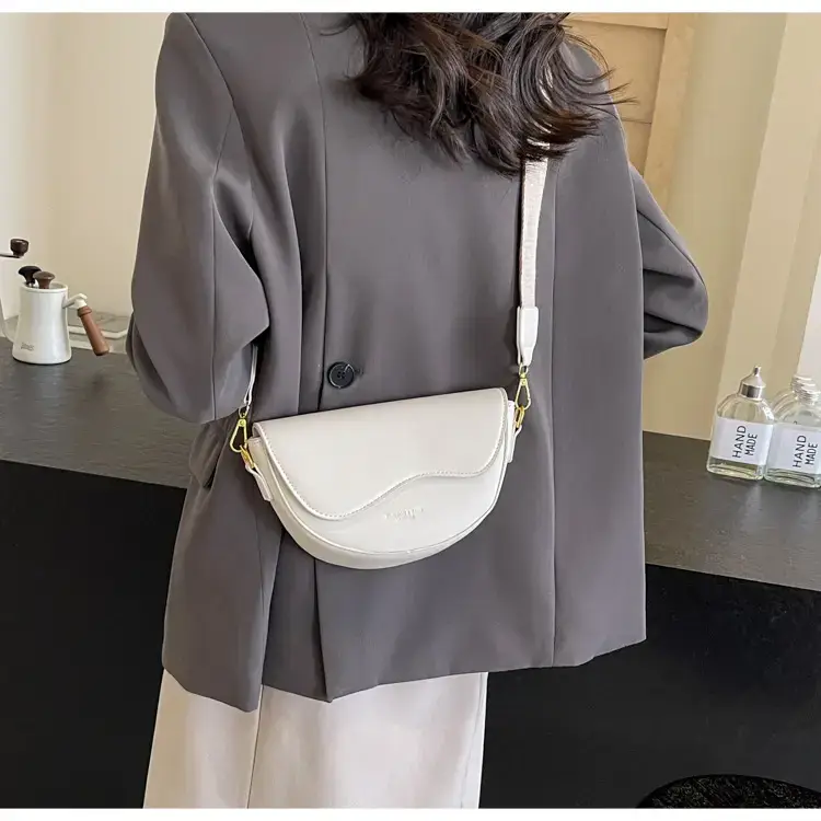 Black Leather Shoulder Crossbody Bag with Gold Hardware — feature 40