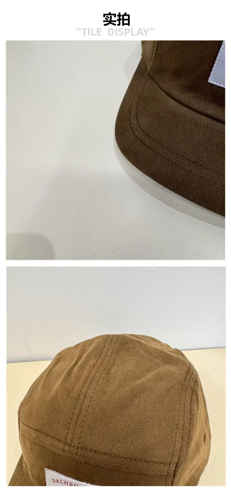 Men's Navy Blue Retro Letter Cap with Short Brim — feature 4