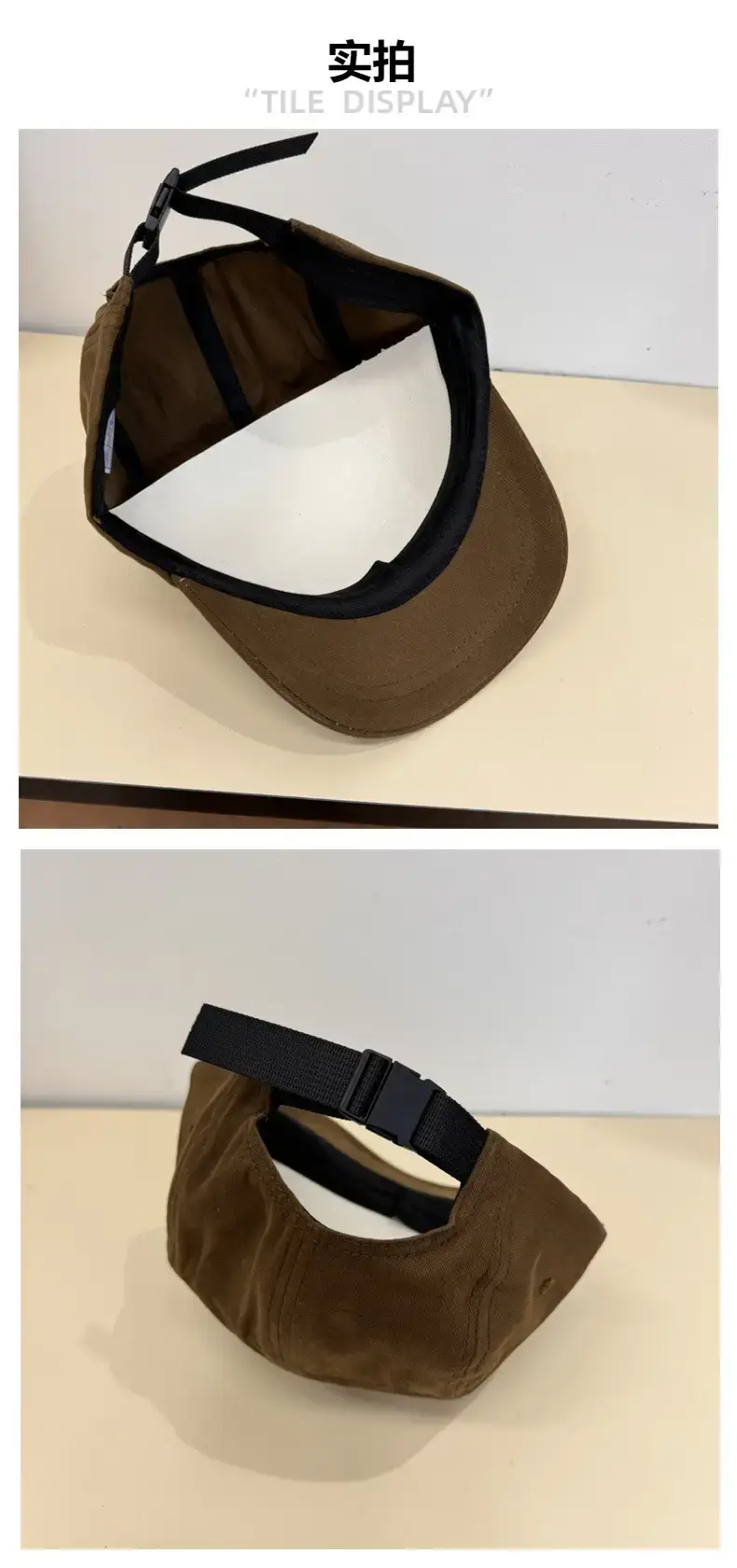 Men's Navy Blue Retro Letter Cap with Short Brim — feature 5