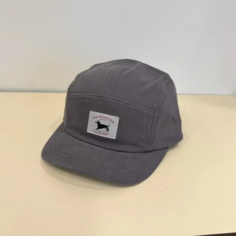 Men's Navy Blue Retro Letter Cap with Short Brim