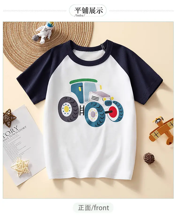 Children's Cartoon Car T-Shirt Boys Cotton Summer Wear — feature 6