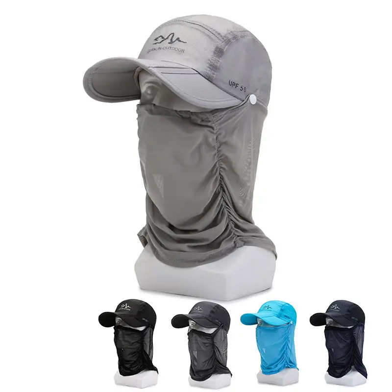 Blue Sunshade Cap & Shawl Set for Outdoor Use - Image 10