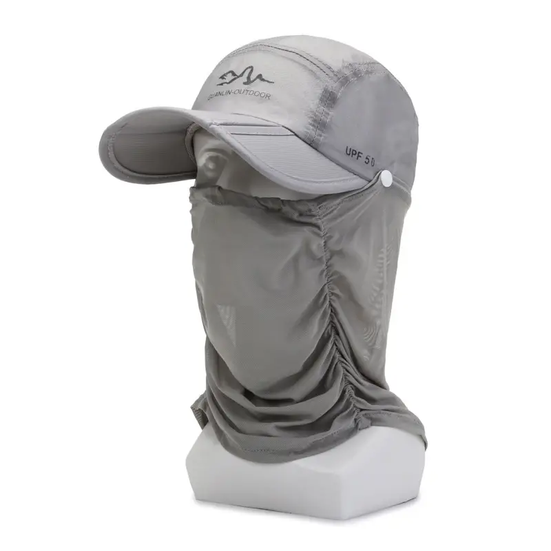 Blue Sunshade Cap & Shawl Set for Outdoor Use - Image 3