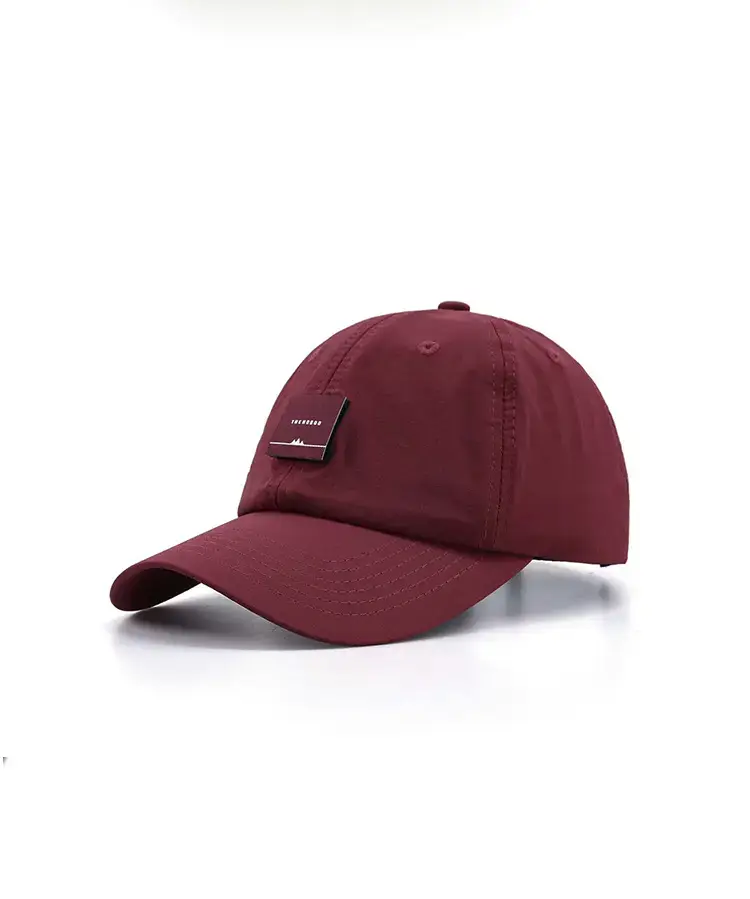 Maroon Baseball Cap Breathable Nylon Adult Sunshade — feature 7