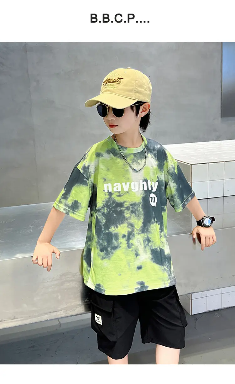 Kids Summer T-Shirt Navy Green Tie Dye 2026 β feature 10