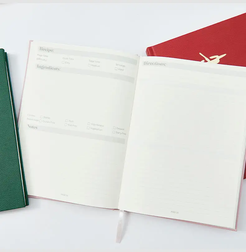 Pink B5 Recipe Notebook PU Leather Business Notepad — feature 14