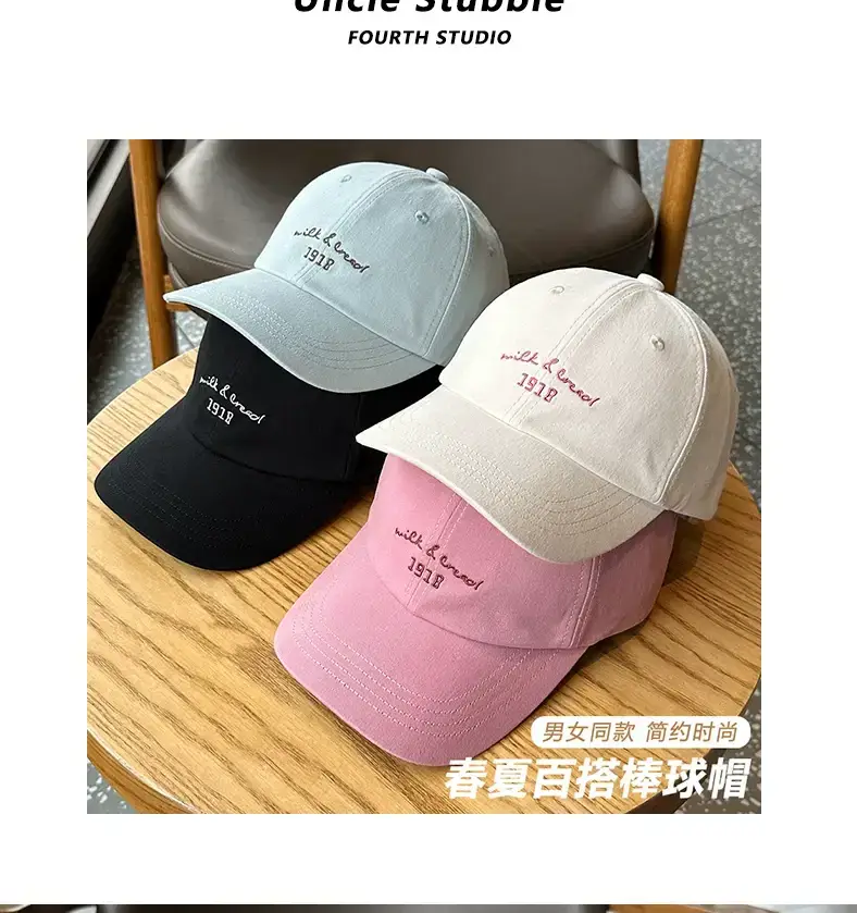Korean-style Women's Pink & Light Blue Baseball Caps — feature 3