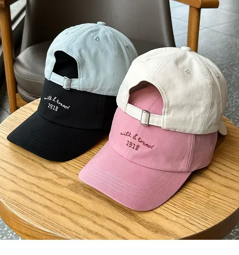 Korean-style Women's Pink & Light Blue Baseball Caps — feature 4