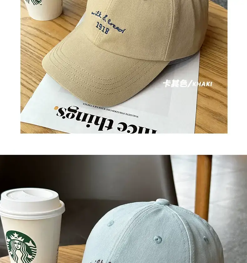Korean-style Women's Pink & Light Blue Baseball Caps — feature 7