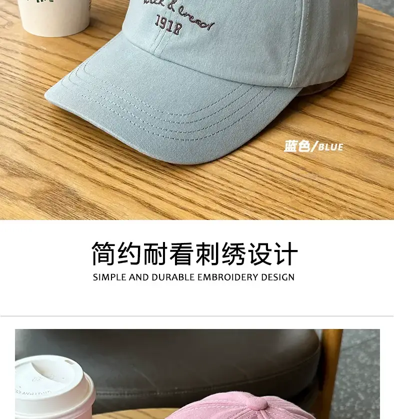 Korean-style Women's Pink & Light Blue Baseball Caps — feature 8