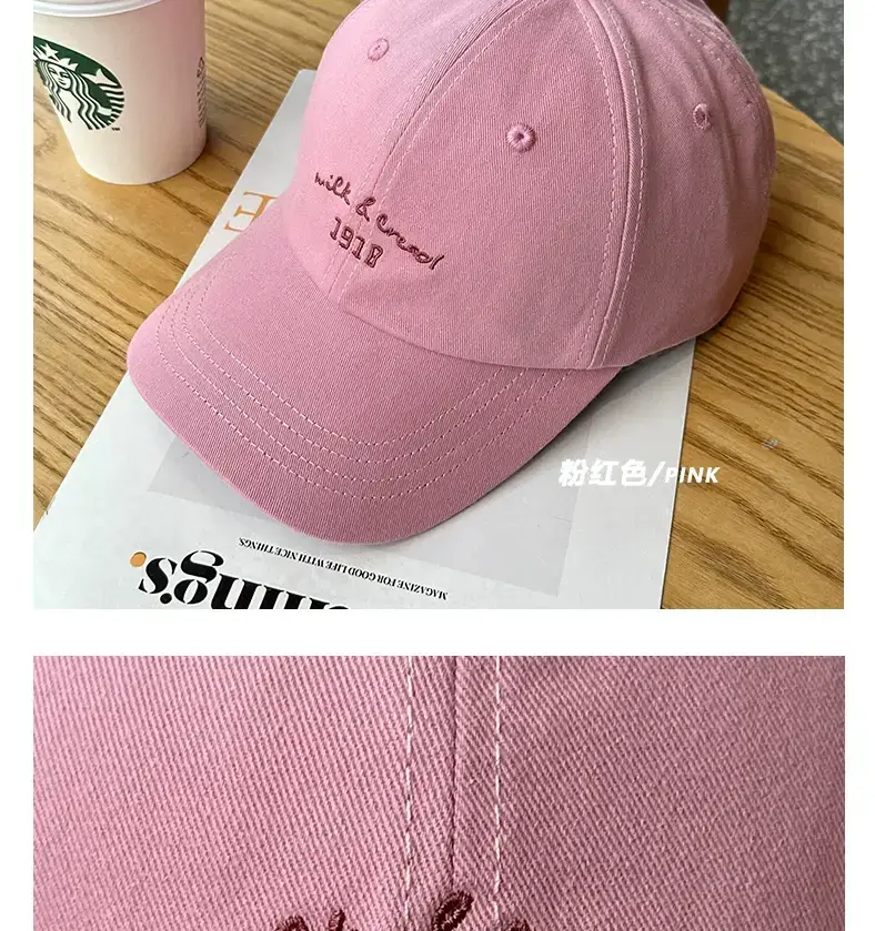 Korean-style Women's Pink & Light Blue Baseball Caps — feature 9