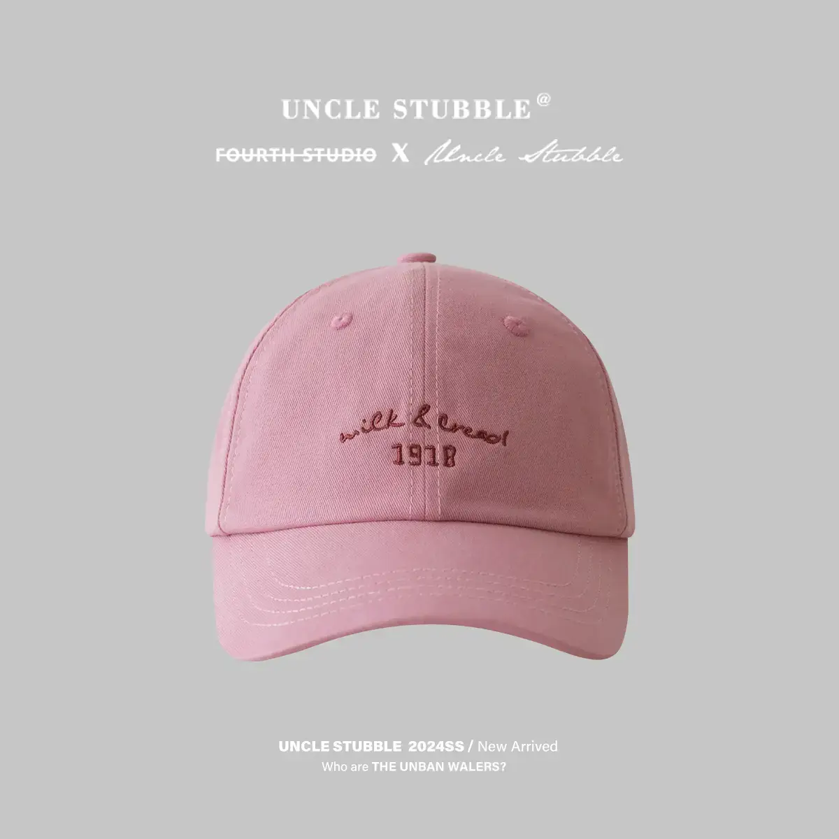 Korean-style Women's Pink & Light Blue Baseball Caps - Image 2