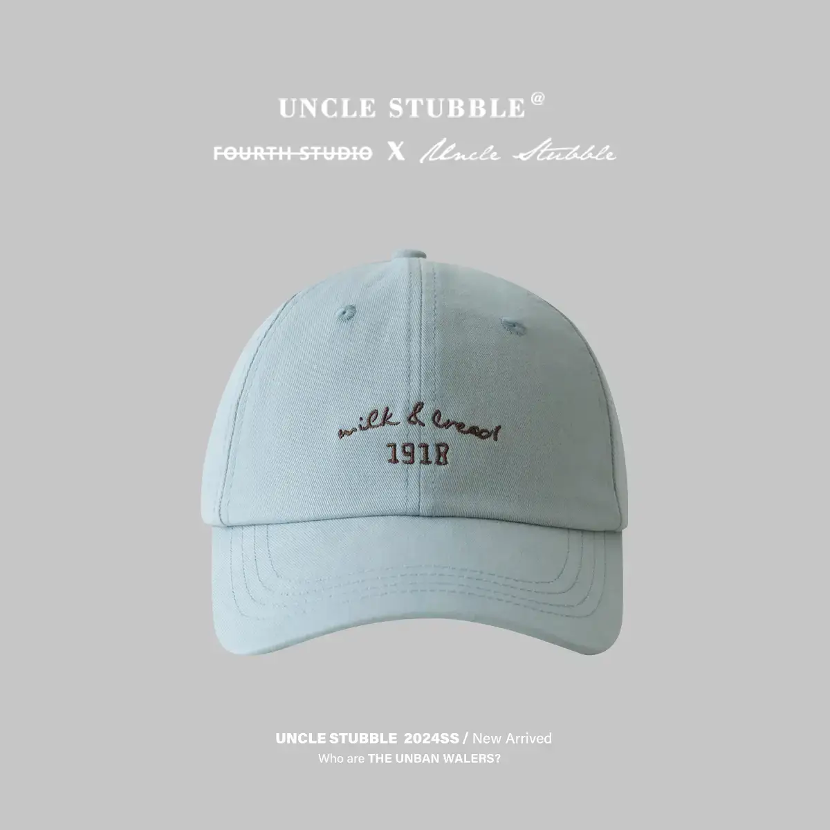 Korean-style Women's Pink & Light Blue Baseball Caps - Image 4