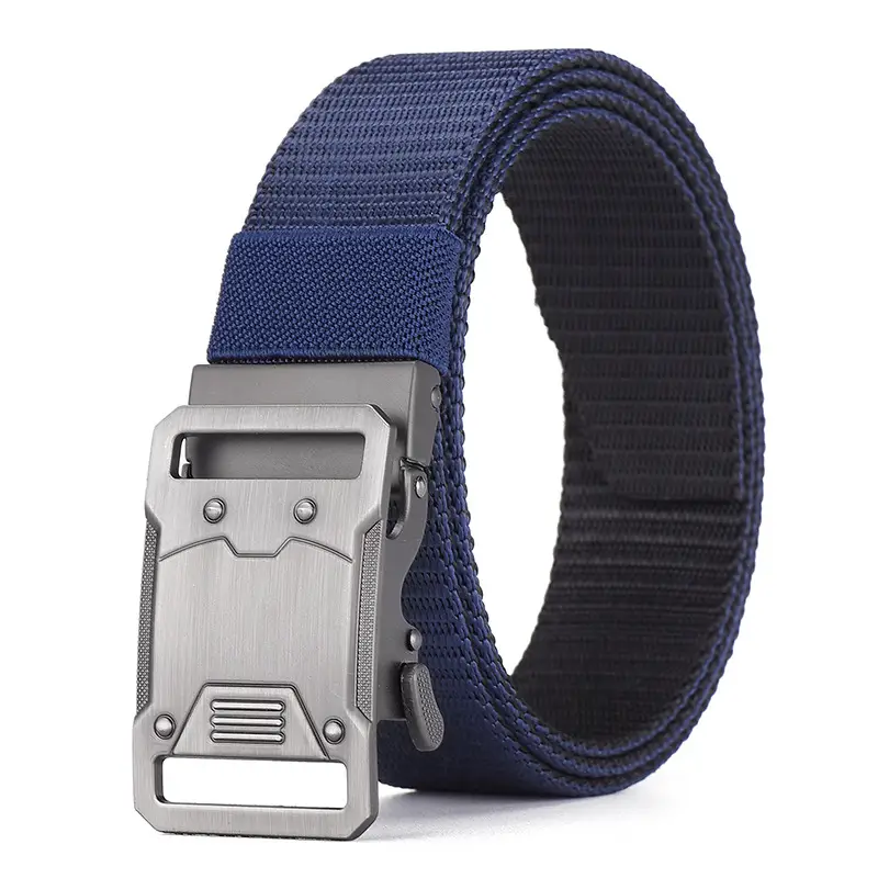 Nylon Tactical Belt Double Buckle Men's Black Gold Grey - Image 2