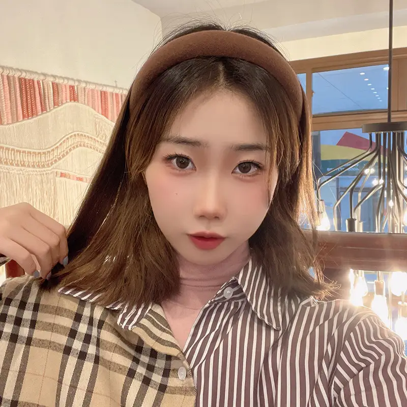 Korean High-End Brown Headband for Women - Image 9