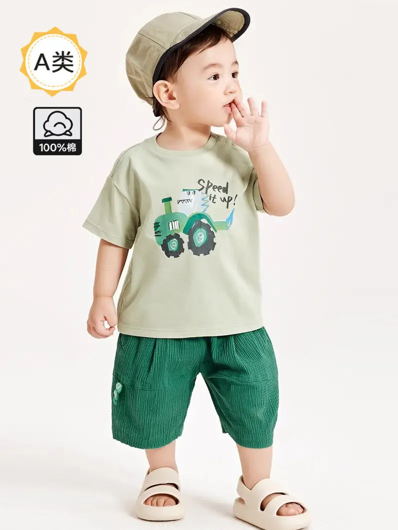 Kids Short Sleeve T-Shirt Boys Baby Cotton Summer Top - Image 5