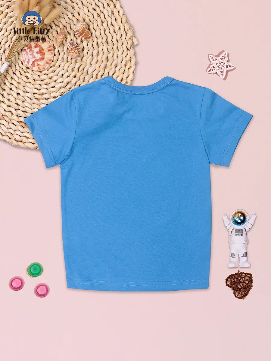 2025 Boys Blue Cartoon T-Shirt with Car Print - Image 3