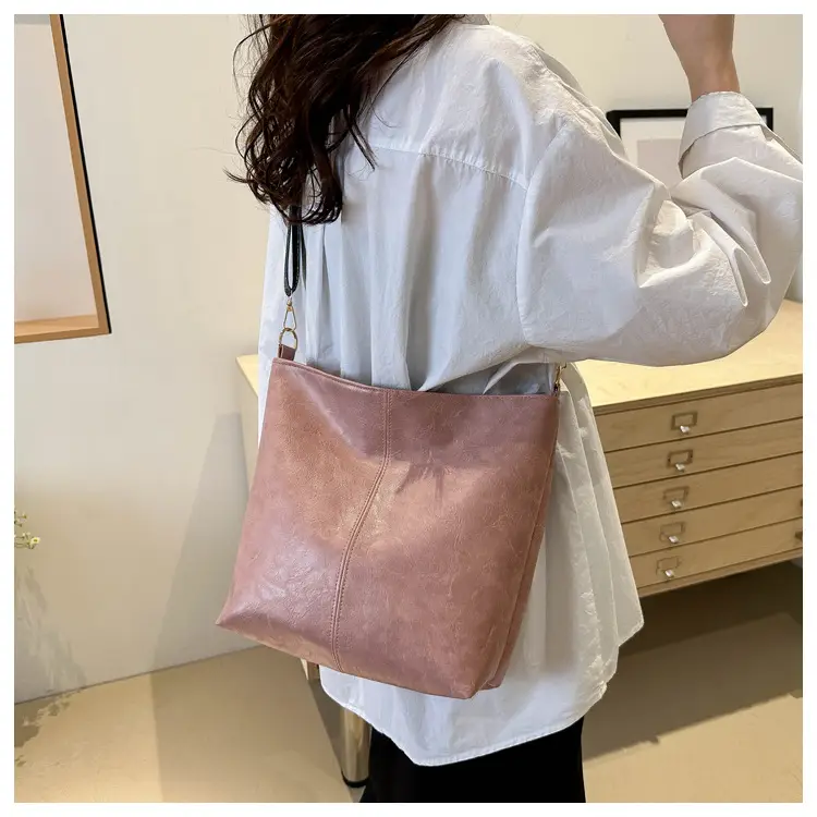 Women's Black Textured Shoulder Crossbody Tote Bag Large Capacity — feature 19