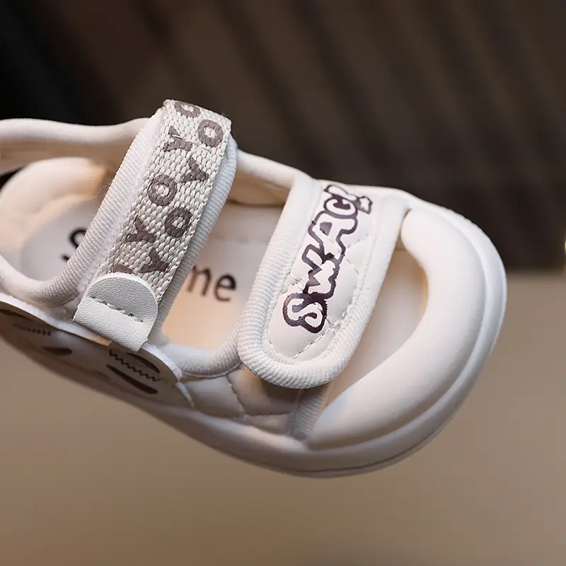 White Soft Sole Toddler Sandals for Boys Girls