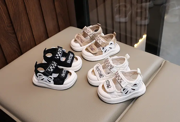 White Soft Sole Toddler Sandals for Boys Girls — feature 1