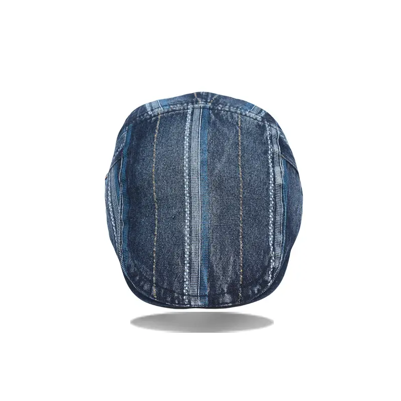 Vintage Washed Denim Beret Men Women Street Style - Image 8