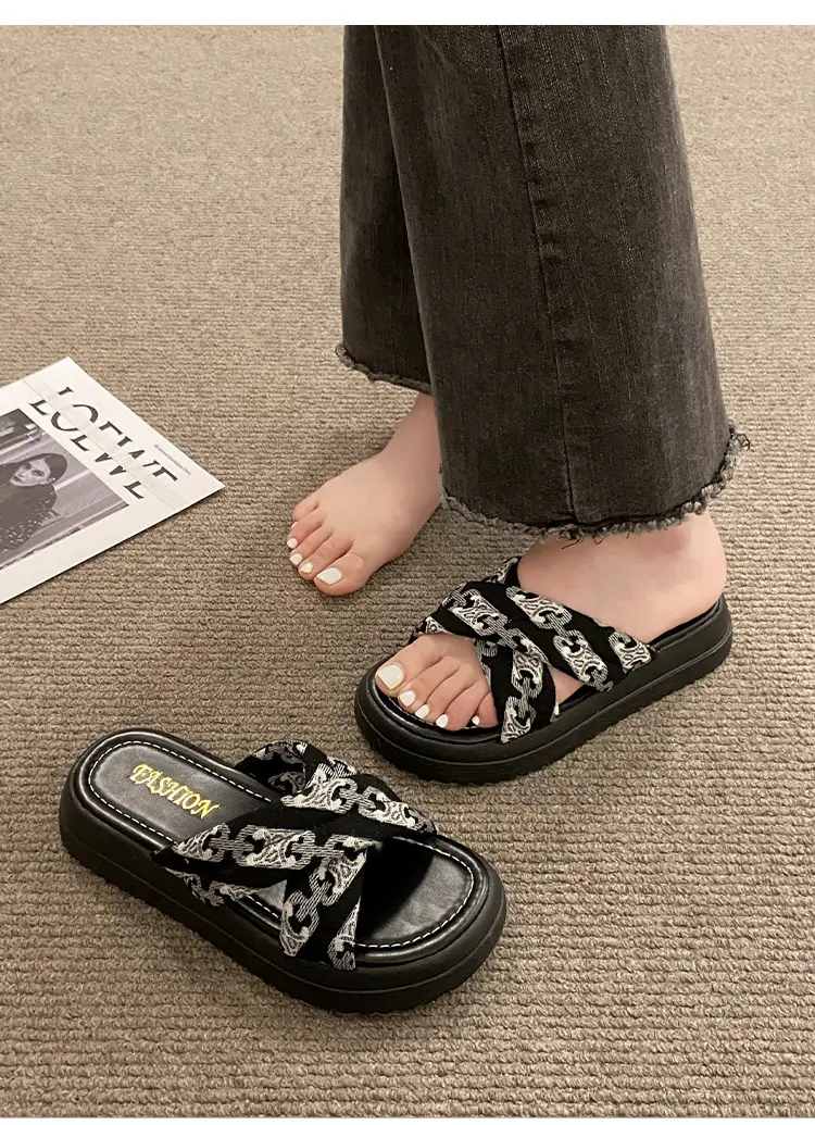 Sandals with Skirt Fairy Style Thick Bottom Roman Shoes Wholesale Summer New High-end Sense Sandals for Outer Wear — feature 10