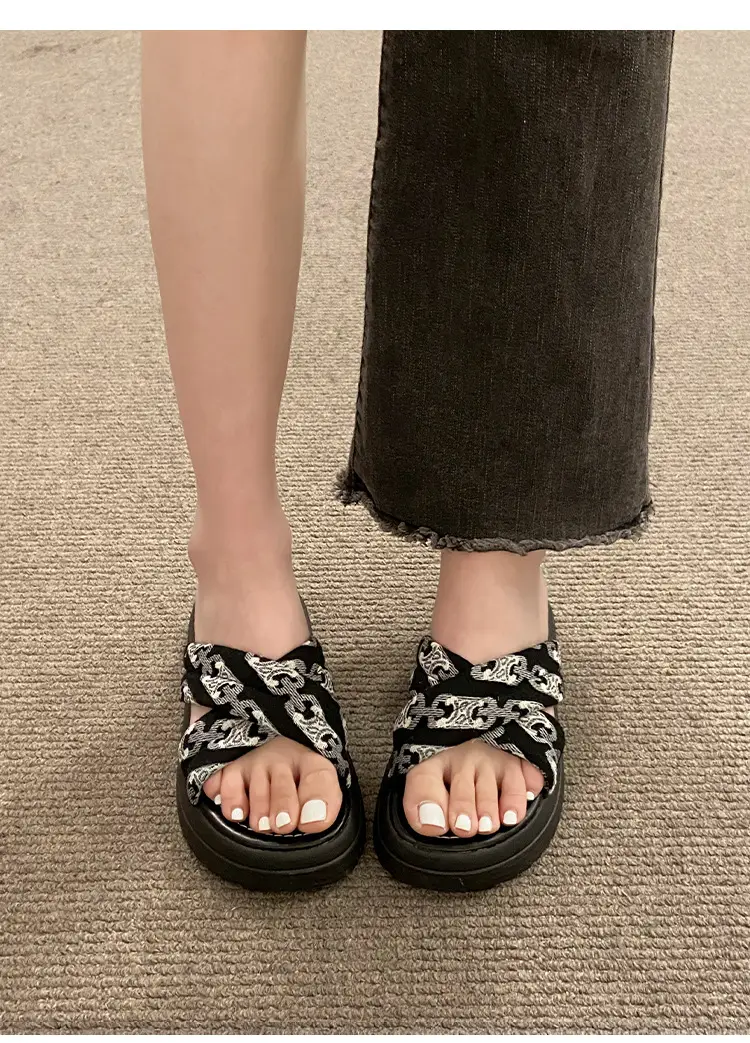 Sandals with Skirt Fairy Style Thick Bottom Roman Shoes Wholesale Summer New High-end Sense Sandals for Outer Wear — feature 12