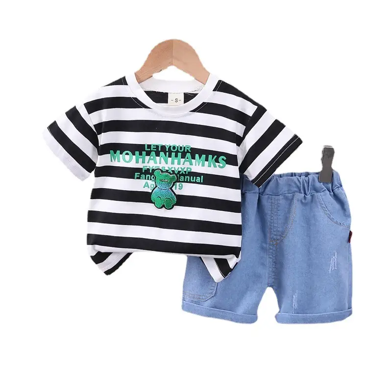 Boys Striped T-Shirt Shorts Set 2024 Summer - Image 7
