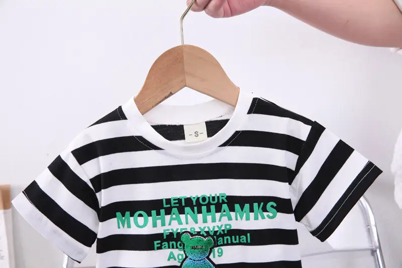 Boys Striped T-Shirt Shorts Set 2024 Summer — feature 11
