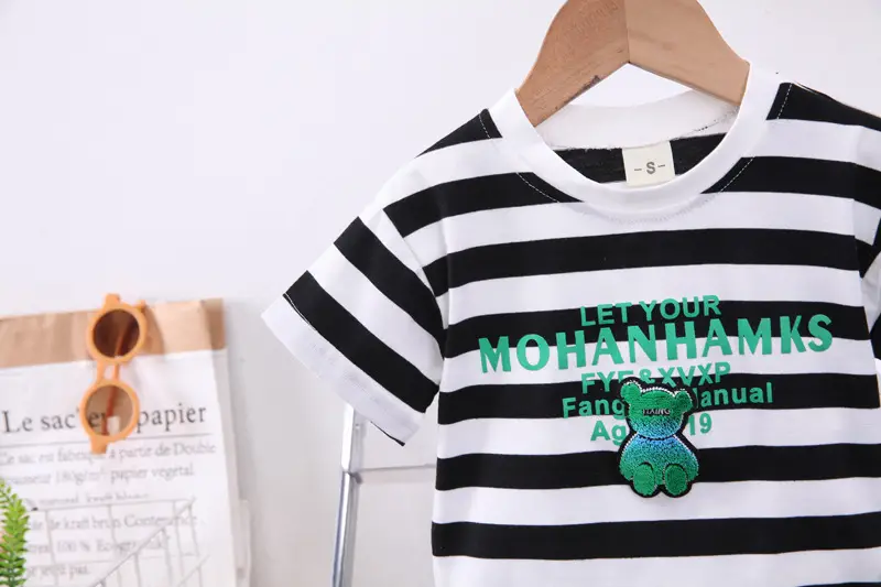 Boys Striped T-Shirt Shorts Set 2024 Summer — feature 12