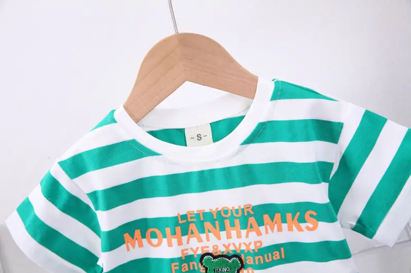 Boys Striped T-Shirt Shorts Set 2024 Summer — feature 5
