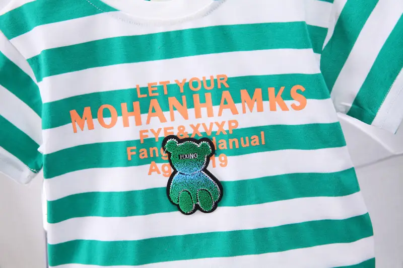 Boys Striped T-Shirt Shorts Set 2024 Summer — feature 6