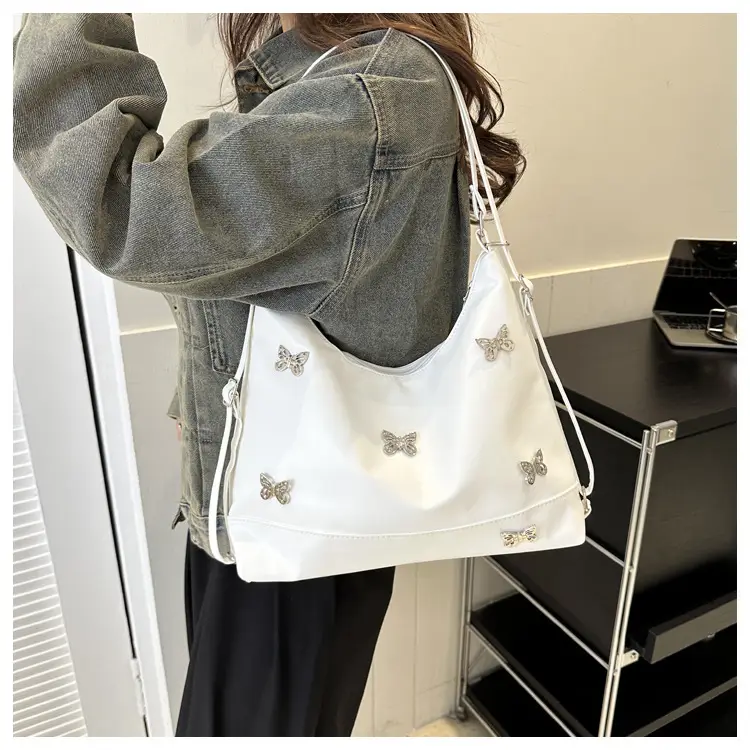 Women's Large Capacity Shoulder Bags Black Silver Brown — feature 19