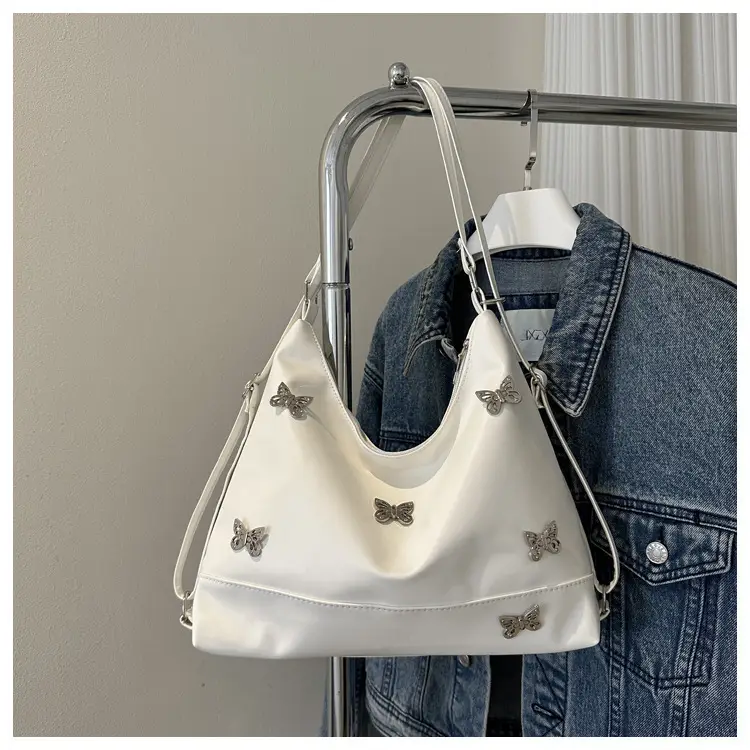 Women's Large Capacity Shoulder Bags Black Silver Brown — feature 23