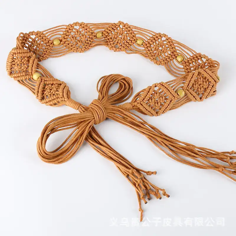 Vintage Woven Tassel Belt for Women's Dress - Image 4