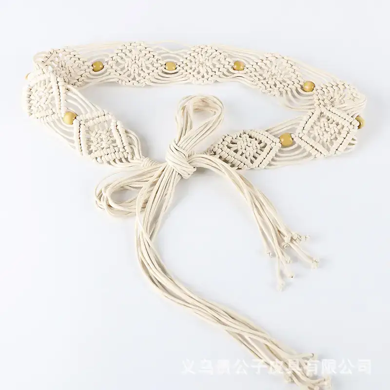 Vintage Woven Tassel Belt for Women's Dress - Image 3