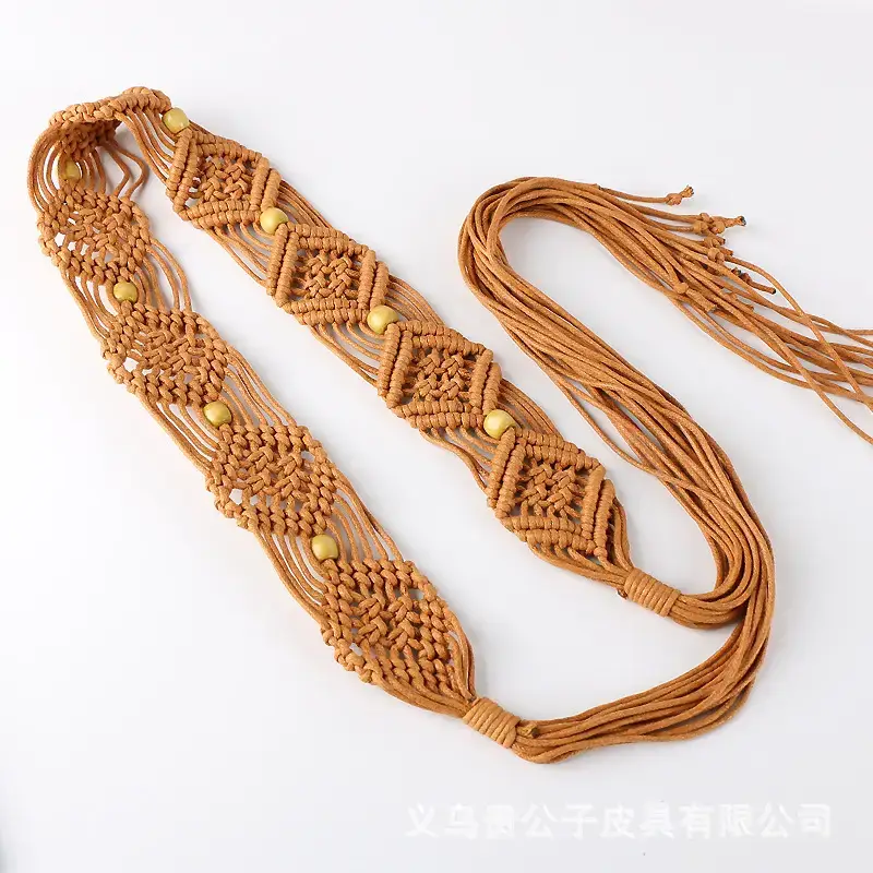 Vintage Woven Tassel Belt for Women's Dress - Image 2
