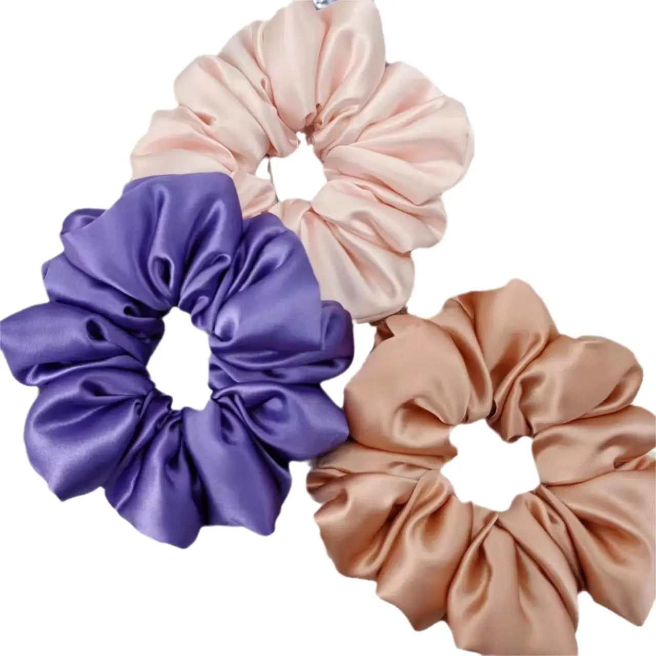 Multi-Pleated Silk Hair Ties 6cm Large Unfilled - Image 25