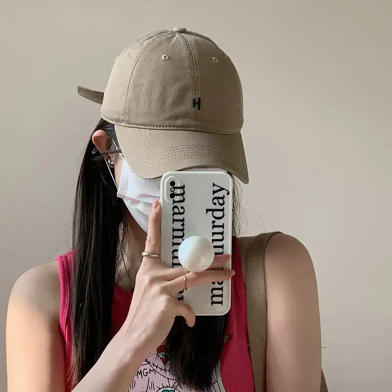 Women's Black H Cap with Face Mask & Wide Brim