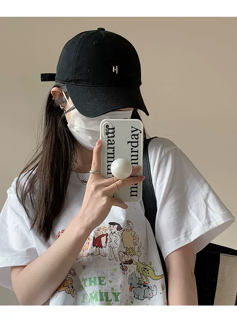 Women's Black H Cap with Face Mask & Wide Brim — feature 11