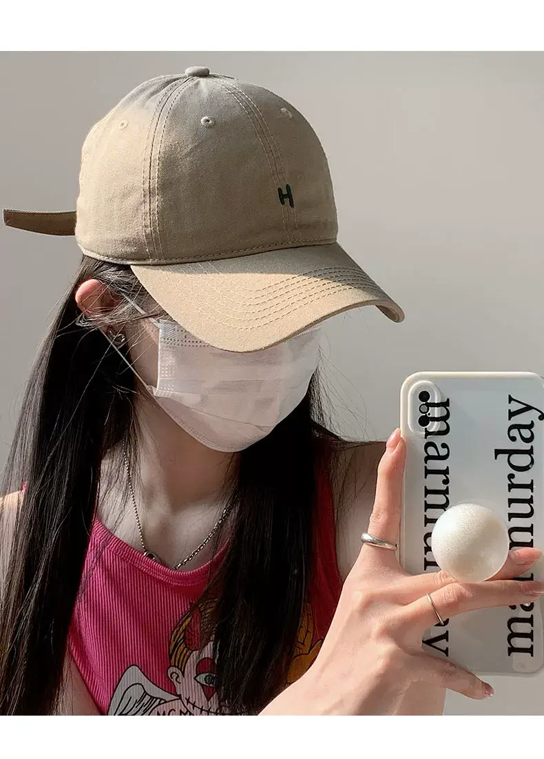 Women's Black H Cap with Face Mask & Wide Brim — feature 12